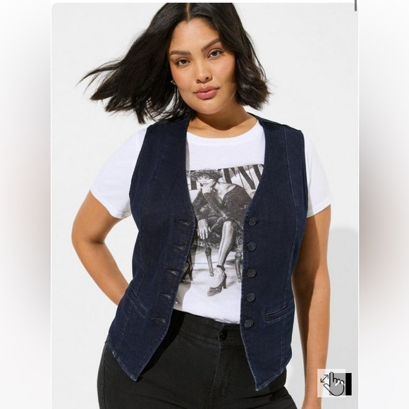 Torrid Studio Denim Tailored Vest 2X NWT - Picture 2 of 4